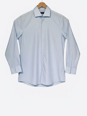Hugo Boss Light Blue Cotton Dress Shirt Spread Collar